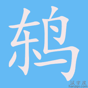 《鸫》的笔顺动画写字动画演示