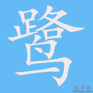 《鹭》的笔顺动画写字动画演示