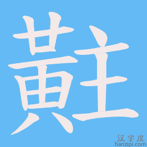 《黈》的笔顺动画写字动画演示