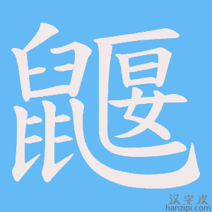 《鼴》的笔顺动画写字动画演示