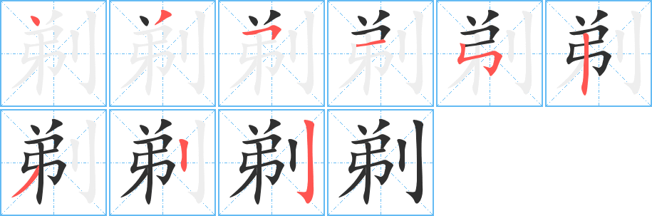 剃字笔画、笔顺、笔划 - 剃字怎么写?