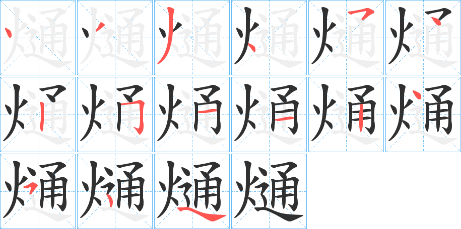 《熥》的笔顺分步演示（一笔一画写字）