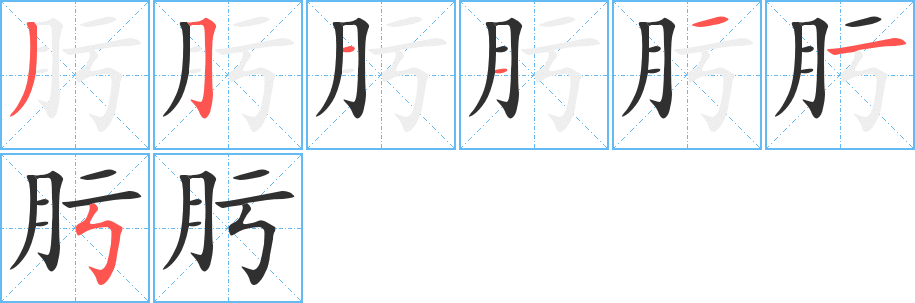 《肟》的笔顺分步演示（一笔一画写字）