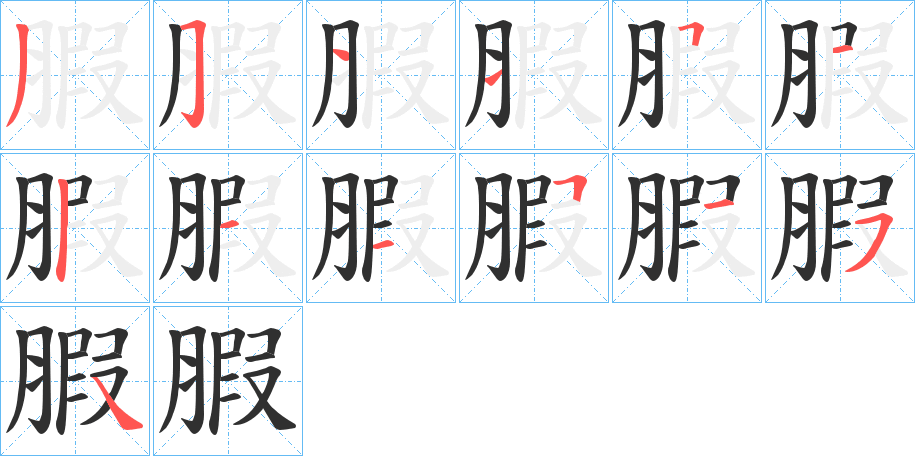 《腵》的笔顺分步演示（一笔一画写字）