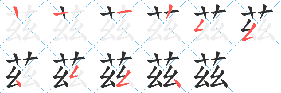 《茲》的笔顺分步演示（一笔一画写字）