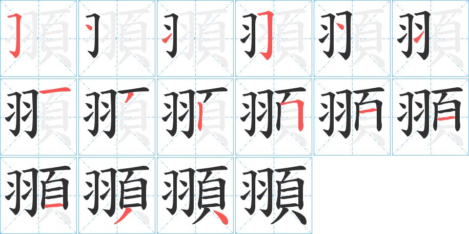 《頨》的笔顺分步演示（一笔一画写字）