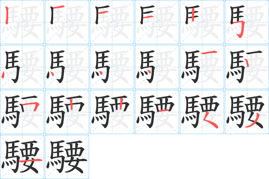 《騕》的笔顺分步演示（一笔一画写字）
