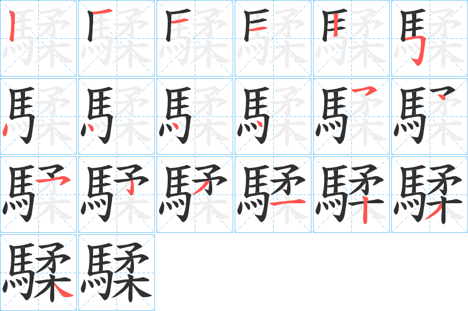 《騥》的笔顺分步演示（一笔一画写字）