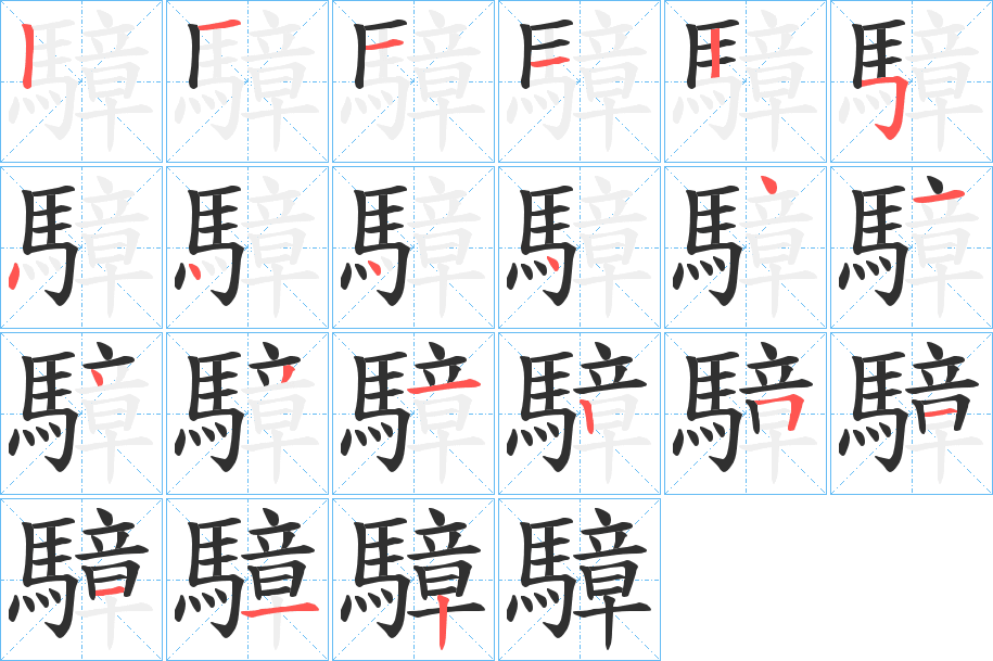 《騿》的笔顺分步演示（一笔一画写字）