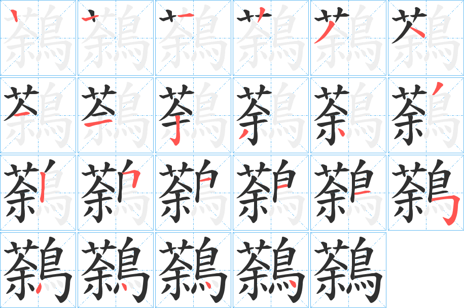 《鷋》的笔顺分步演示（一笔一画写字）